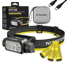 Nitecore HC75 UHE E-Focus Spotlight Floodlight Headlamp w/ 2x EXTRA Battery