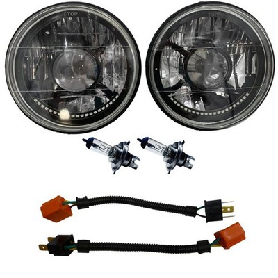 Redline Lumtronix Headlight 7  No Halo Black Illusion White Diamond Projector...