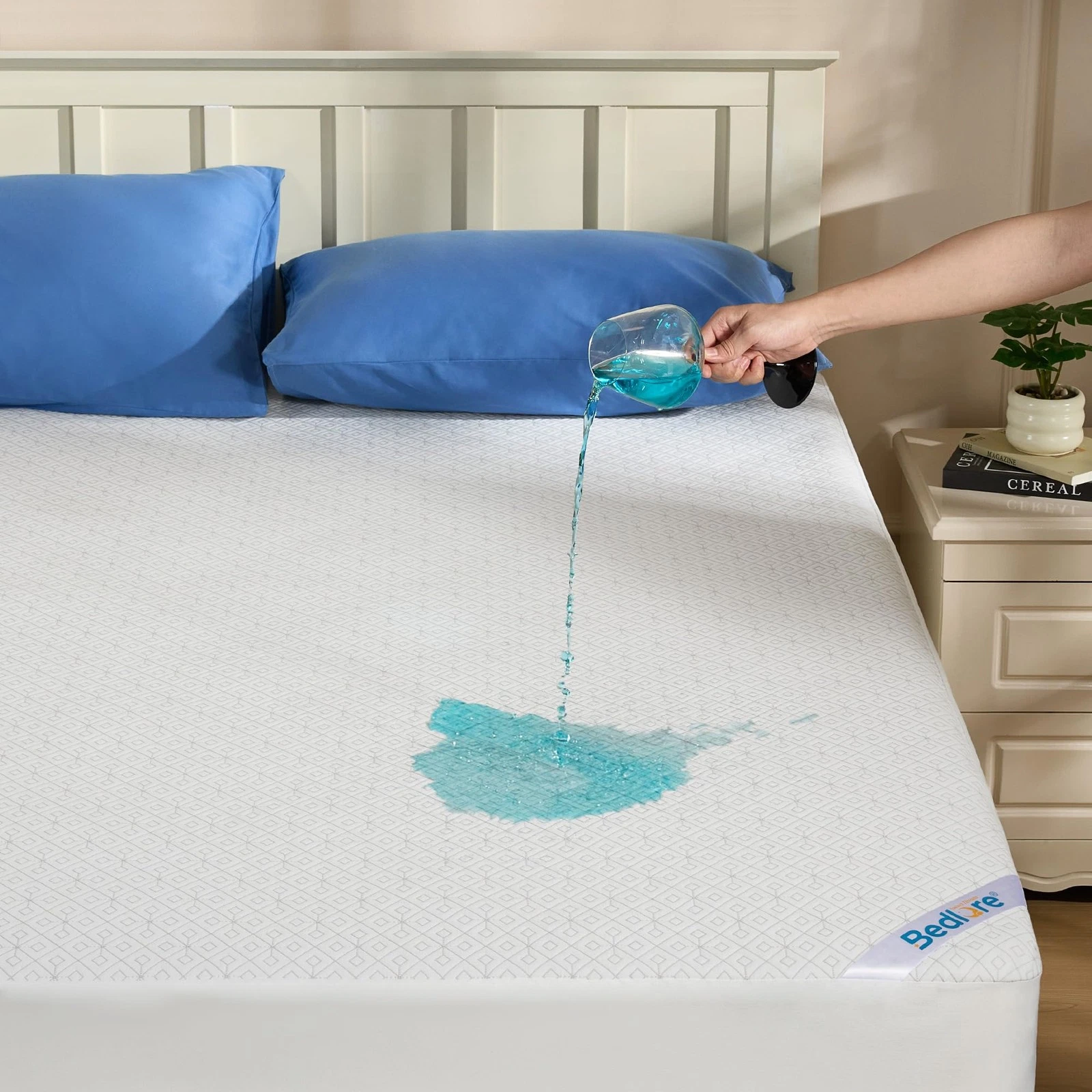 Queen Mattress Protector, Waterproof Noiseless Mattress Cover with Deep Pocke...