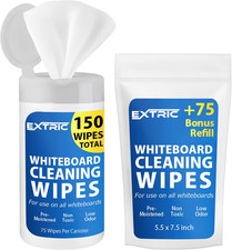 Whiteboard Cleaning Wipes, 150 Count Dry Erase Wipes Pre-Moistened, Non-Toxic, L