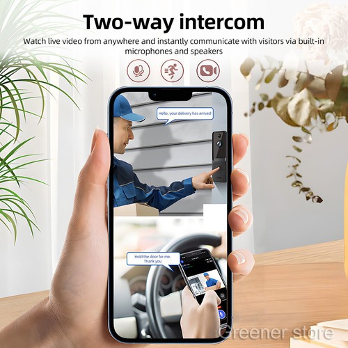 Wireless 2.4G WiFi Video Doorbell Camera with Chime Ringer PIR Human Detect - Picture 3 of 11
