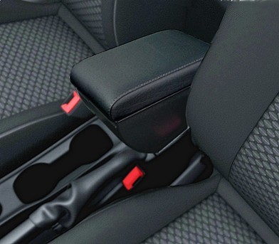 BRACCIOLO PORTAOGGETTI SPECIFICO SIMILPELLE NERO PER OPEL KARL DAL 2015 />