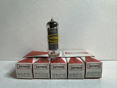 Sleeve Of 5 Raytheon - 25C5 - Vacuum Tube