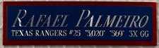 RAFAEL PALMEIRO RANGERS NAMEPLATE AUTOGRAPHED Signed BAT-JERSEY-BASEBALL-PHOTO