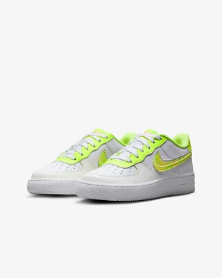 Nike Air Force 1 Low LV8 GS Size 6Y White Volt Pink DV1680 100 New