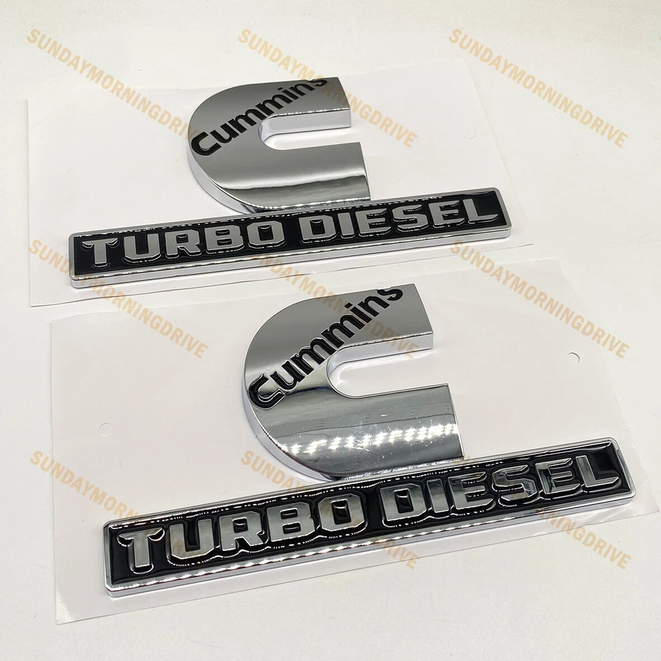 2X Cummins Turbo Diesel Emblems For RAM 2500 3500 Fender Nameplates 55078116AA Foto 3 de 4