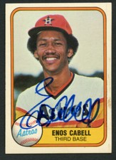 Enos Cabell #58 autografo firmato auto 1981 Fleer Baseball Trading Card