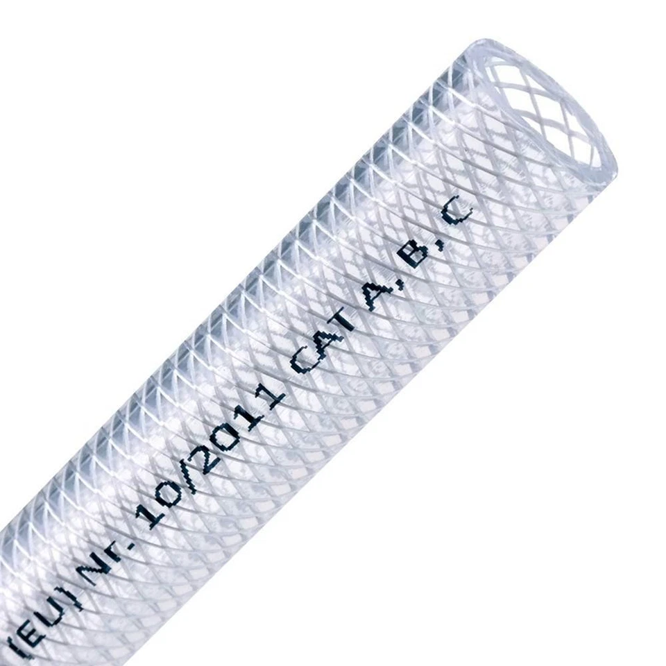 VALEKNA PVC Gewebeschlauch Druckluftschlauch Wasserschlauch Lebensmittel Schlauch klar