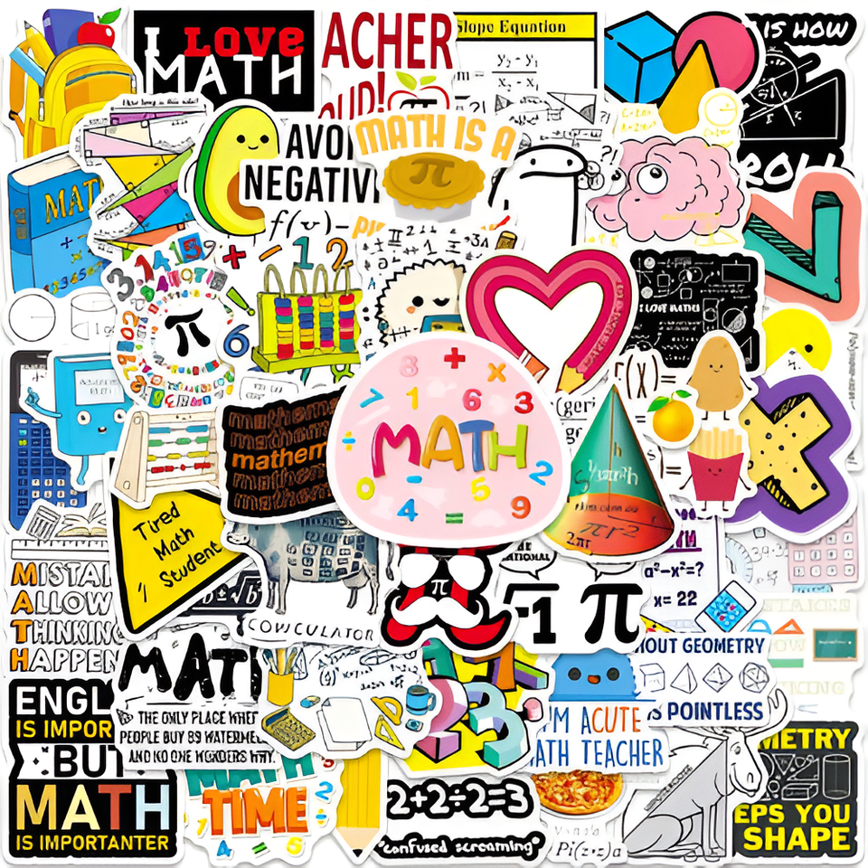 Mathematics Themed Stickers x 10 Self Adhesive Journal & Scrapbook