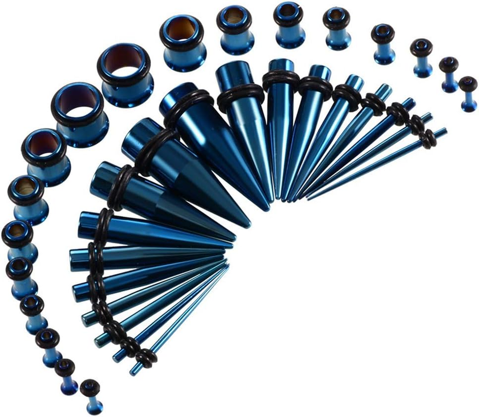 36Pcs Ear Stretching Kit 14G00G Surgical Steel Tapers Tunnels Gauges