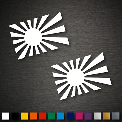 13009 2x Rising Sun Flagge Aufkleber 65x98mm DUB OEM JDM Rat Drift Sticker
