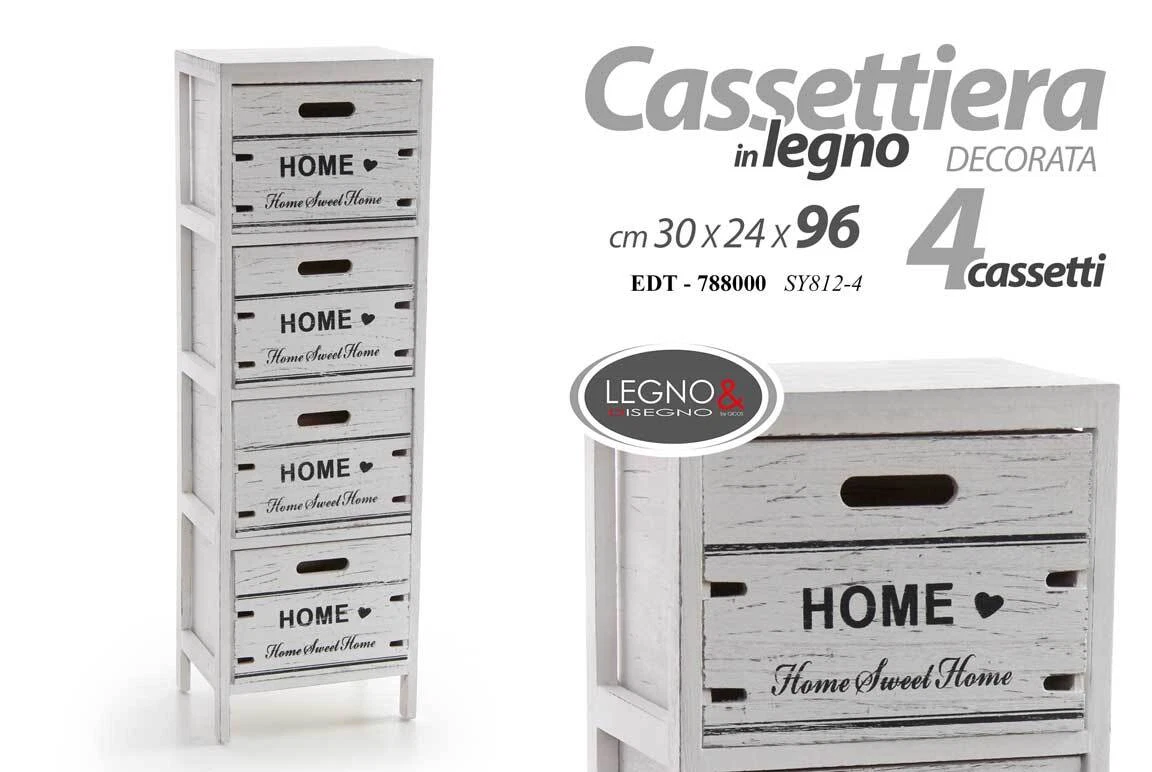 Mendler Comodino armadietto Shabby Vintage Legno