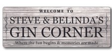 Personalised Bar Sign Metal Gin Corner Gifts, Bar, Kitchen, 