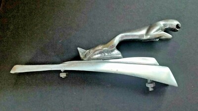 Leaping Jaguar Car Bike Front Cover Aluminum Hood Ornament Badge Emblem 6-3/4''