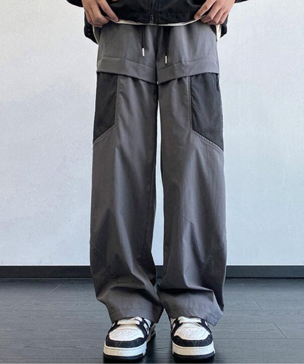 Men Casual Wide Leg Loose Punk Sport Long Pants Autumn Youth