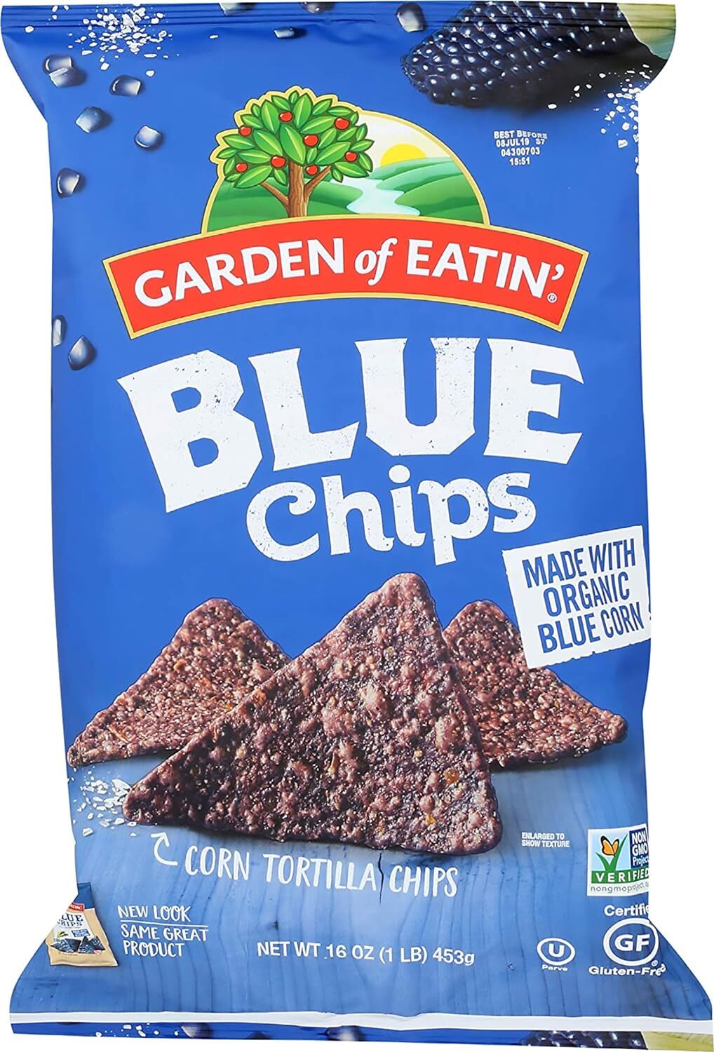 Garden Of Eatin Органические чипсы из голубой кукурузы с тортильей без глютена Blue Corn 16 унций 3490₽