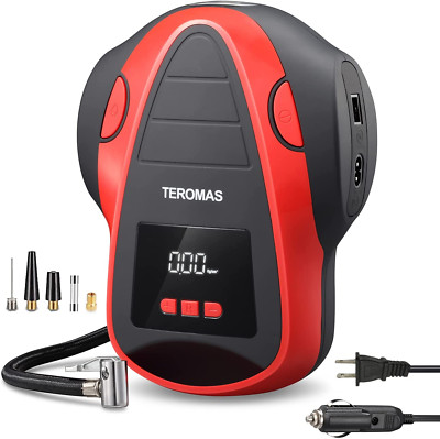 Tire Inflator Air Compressor, Portable DC/AC Air Pump for Car Tires 12V DC and O