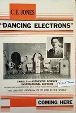 C- 1940 POSTER Scientist C E Jones SCIENCE DANCING ELECTRONS Taylor Herold TEXAS