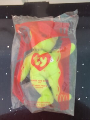 TY 2004 McDonald s Happy Meal #11 FRIES Teenie Beanie Bear 25th Anniversary NEW