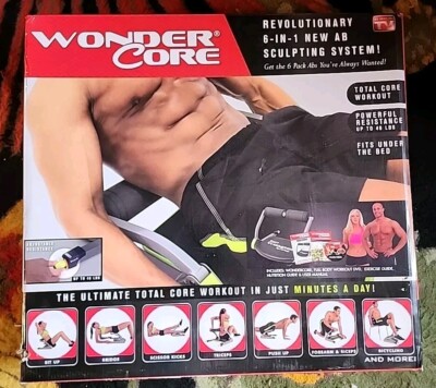 Wonder Core Abdominal Device Black Green 6 - 1 Smart Body Ab Exerciser 2cntrboxa