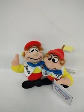 The Disney Store Tweedle Dee & Dum Wonderland Bean Bag Plush Stuffed 8" with TAG