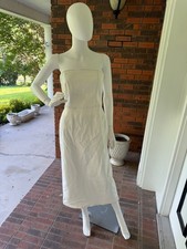 AMBERCROMBIE and FITCH SIZE MEDIUM Petite White Denim Strapless Back Zipper Slit