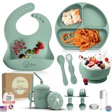 O'doe 11-Piece Baby Feeding Set - BPA-Free Silicone Plates, Bowls, Fork  Spoon