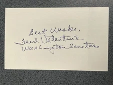 FRED VALENTINE autographed 3 x 5 index card MLB Guaranteed to Pass
