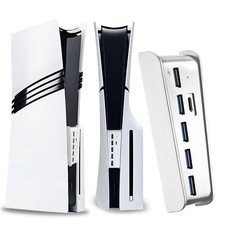 6 Port USB Hub for PS5 PS5 Slim Console Disc/Digital, High-Speed Extra USB ...