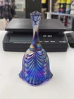 Vintage Fenton Blue Cobalt Carnival Glass Draped Bell. Nice Condition!