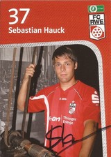 Sebastian Hauck. FC Rot-Weiß Erfurt. 2011/12. Original signierte Autogrammkarte.