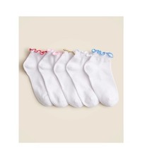 Crewcuts Girls Ruffle Ankle Five Pack Socks US Girl's XL New