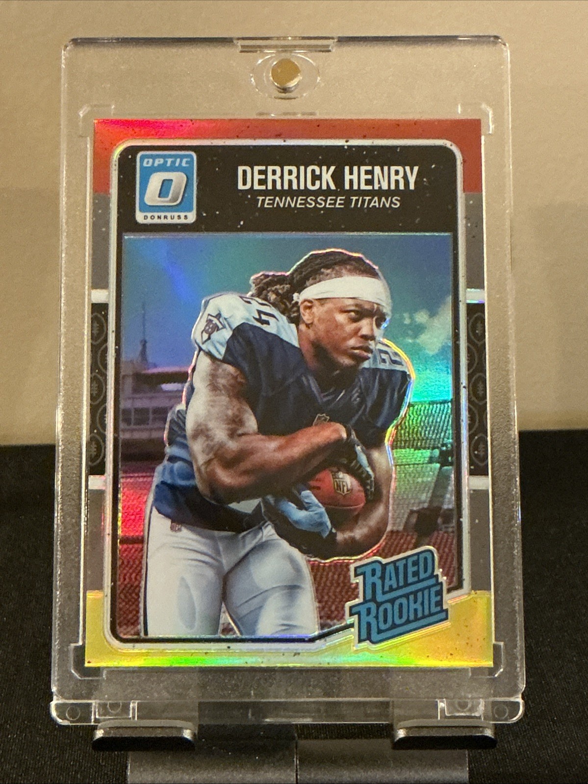 Derrick Henry Rated Rookie 2016 Optic. Red And Yellow. Rare Card. Perfect Gem.
