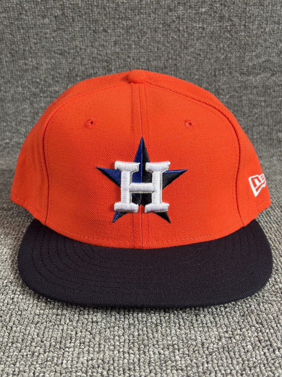 New Era Houston Astros 59FIFTY Fitted Hat Orange Black Size 7 5/8