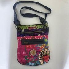 Autentica borsa a tracolla colorata Desigual floreale patchwork tracolla regolabile