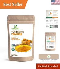 Organic Turmeric Powder, 8 oz in Resealable Kraft Bag - Pure  Powerful