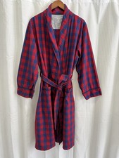 Nautica Men s Cotton Robe L/XL Red And Navy Blue Check Belted House Robe