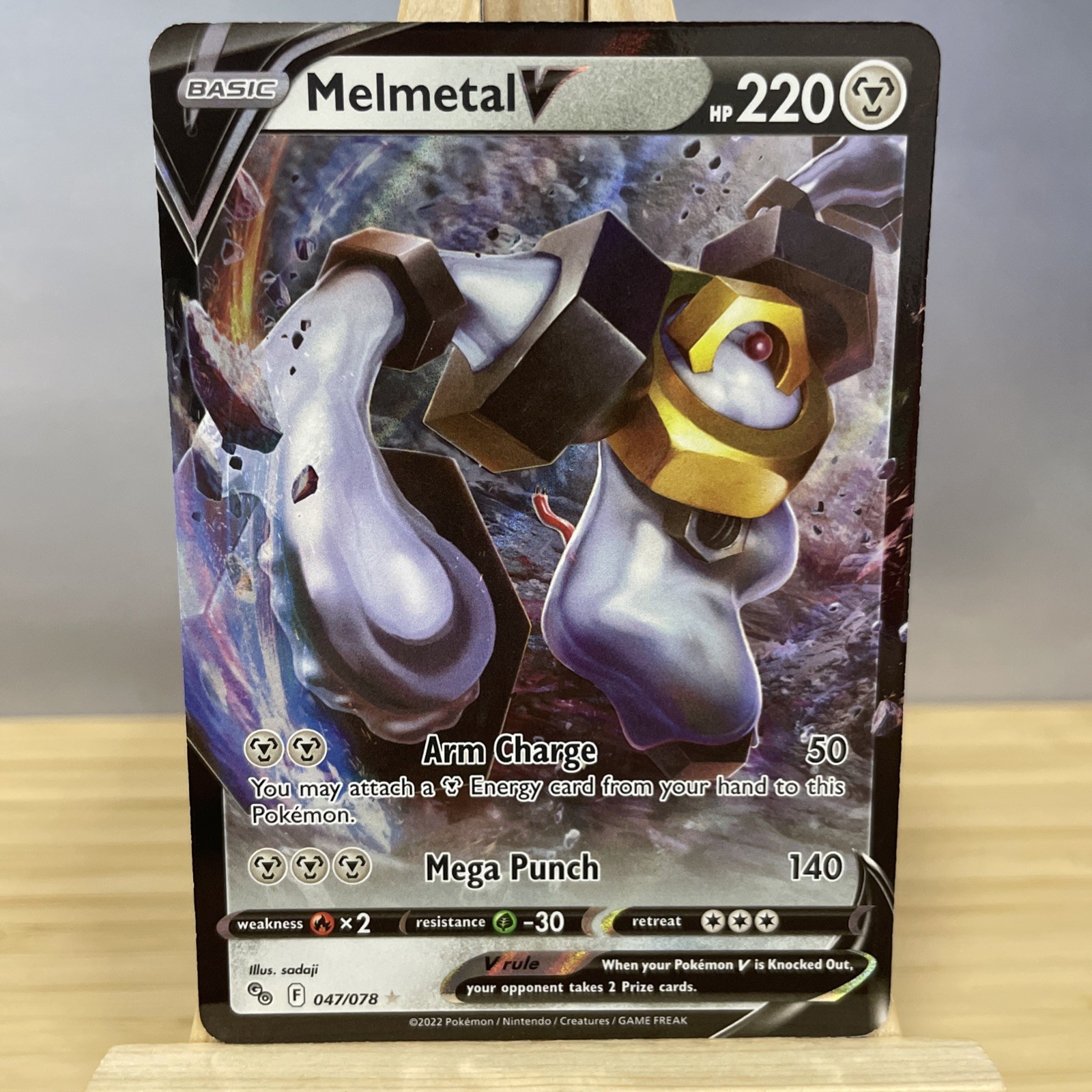 Melmetal V 47/78 Rare Holo Pokémon Card 2022 Pokemon Go