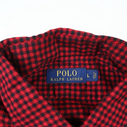 Camisa Oxford Polo Ralph Lauren Roja Negra Cuadros L Para Hombre Talla Grande LEER - Imagen 8 de 14