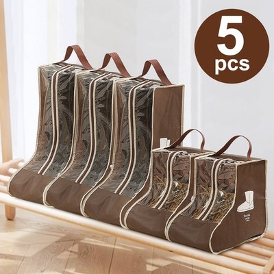 5PCS Boot Storage Bags Tall Short Boots Waterproof Shoe Organizer Zipper Handle