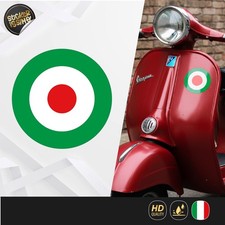 kit 2 Adesivi Circolari Bandiera Tricolore in Stile Vespa per Scooter e Casco