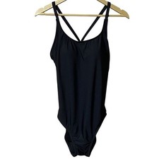 Hurley Swimsuit S Black Cross Back One Piece Beach Pool Vacation Summer NWT