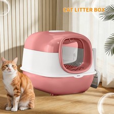 Closed Hooded Cat Litter Box With Litter Pedal Anti-Odor Anti-Tracking Cat Toile