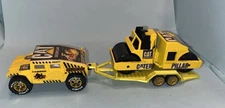 Custom" Hot Wheels Hummer Real Riders CAT Road Roller & Trailer  Its Caterpillar