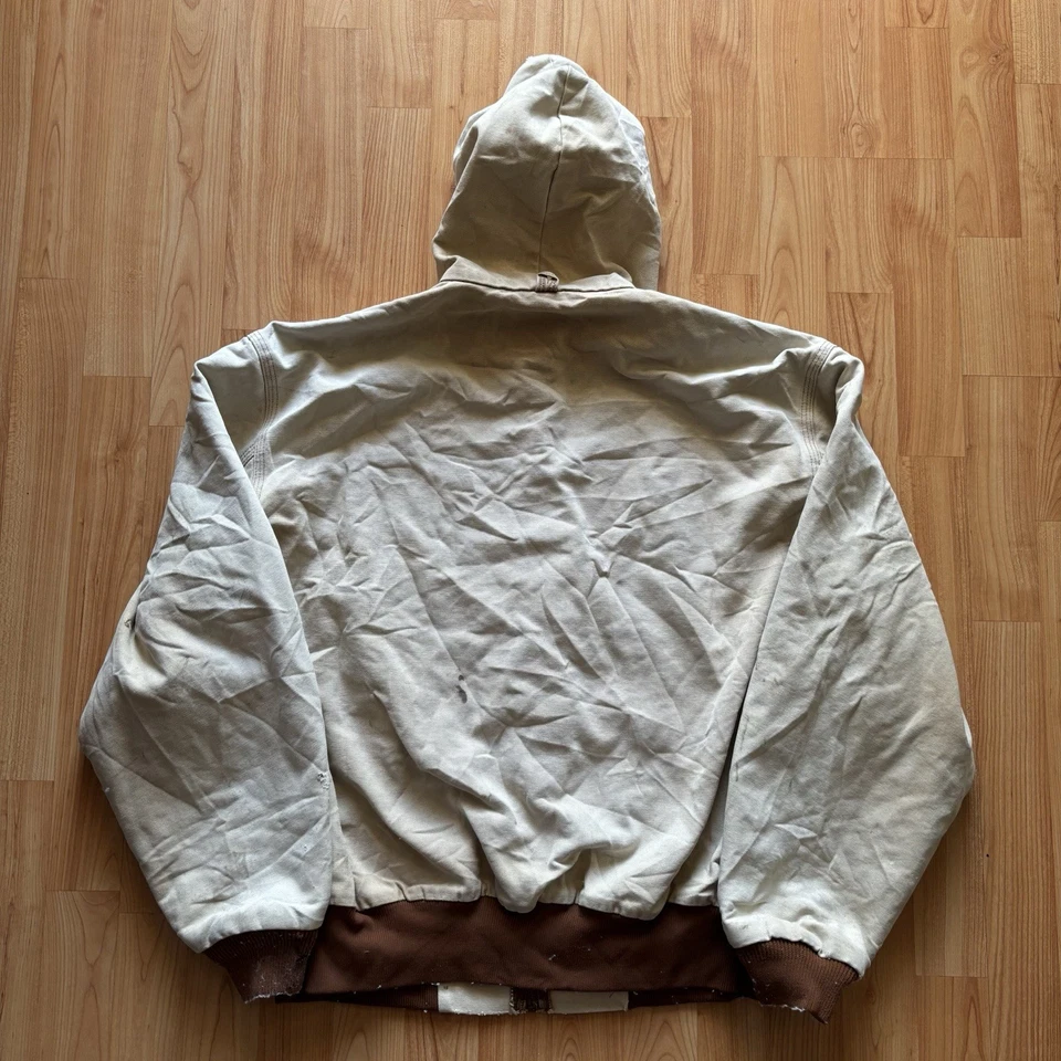 Chaqueta Carhartt con Capucha Súper Desteñida Pintada y Envejecida Años 90 De Colección ¡Talla M! Foto 4 de 4
