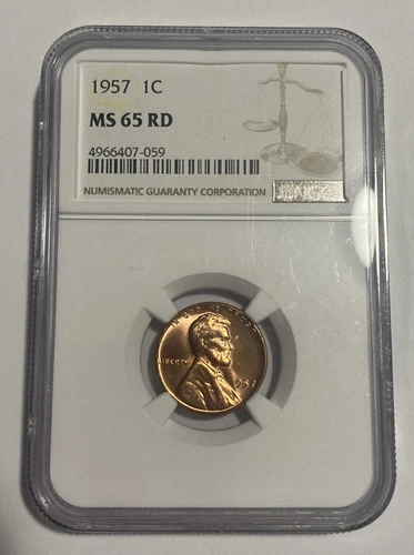 1957 - Lincoln Wheat Cent - NGC MS65 RD