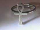 RARE VTG Sterling Silver 800 Authentic EGYPT Ankh Cross Ring Size 6.5 1.5g — photo 7