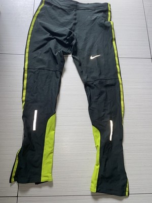 Nike Running Leggings Gr. XL 589987 381 Grün Gelb Reißverschluss Herren »