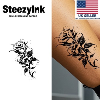 SteezyInk temporary tattoo Eternal Roses last upto 2 weeks 3 x 6 inch