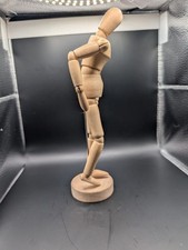 8" Posable Wooden Male Articulated Drawing Manikin with Base and Flexible Body